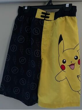 Pokemon Yellow & Black Kids Swim Trunks size 10-12